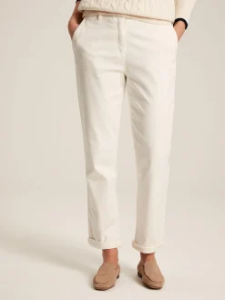 Cream Slim Fit Chino Trousers