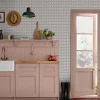 Cream/Blue Stately Floral Print Cream/Blue 10M Wallpaper