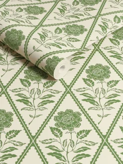CreamGreen Juliette Floral Print 10M Wallpaper