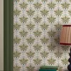 Cream/Multi Palm Geo Print 10M Wallpaper