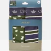 Crown Joules Green/Navy Pack of Two Cotton Boxers