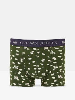 Crown Joules Green/Navy Pack of Two Cotton Boxers