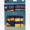 Crown Joules Navy/Yellow Pack of Two Cotton Boxers