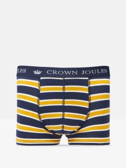 Crown Joules Navy/Yellow Pack of Two Cotton Boxers