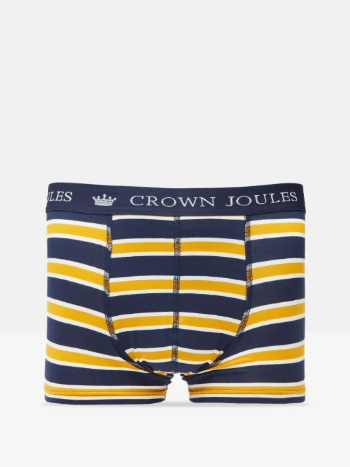 Crown Joules Navy/Yellow Pack of Two Cotton Boxers