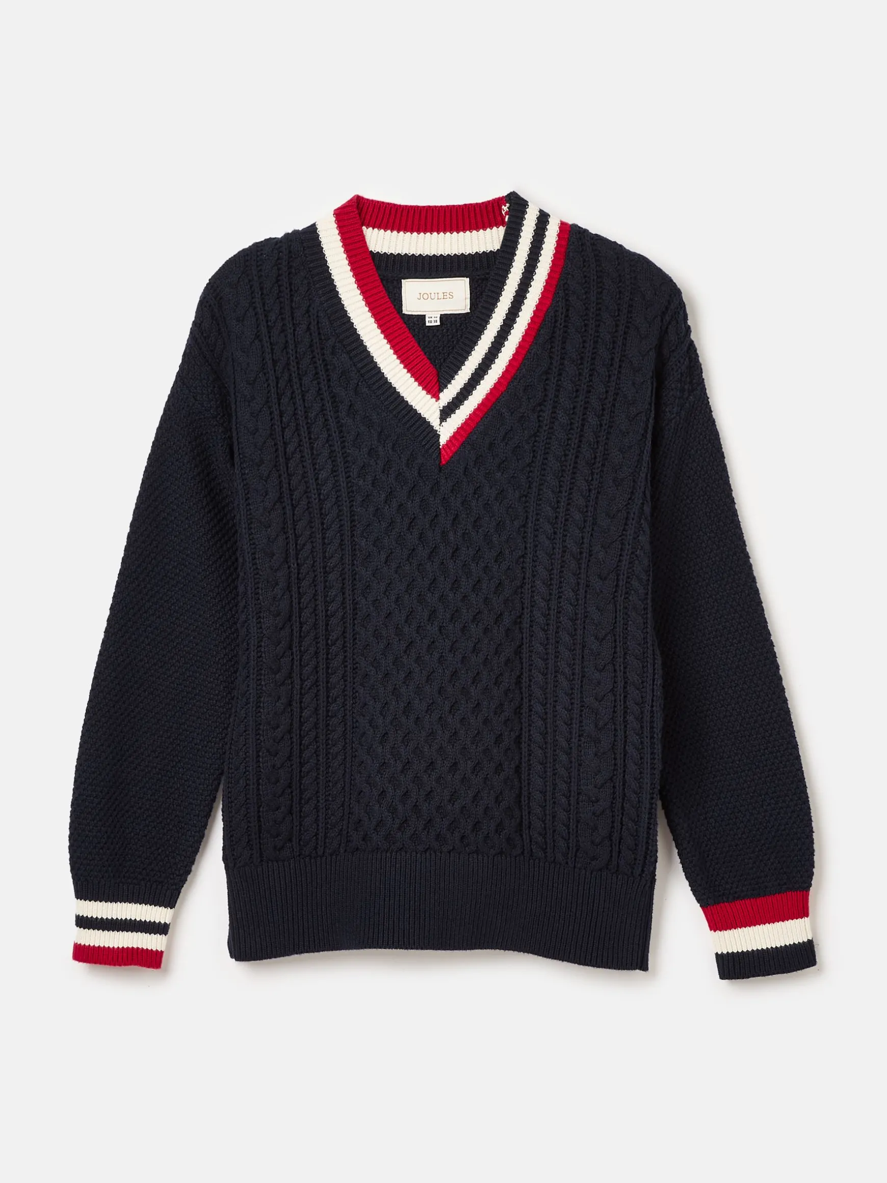 Dawson Navy Cable Knit Cricket Jumper