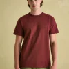 Denton Burgundy Heavyweight Jersey 100% Cotton Crew Neck T-Shirt