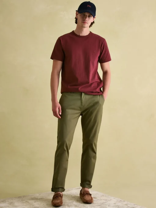 Denton Burgundy Heavyweight Jersey 100% Cotton Crew Neck T-Shirt