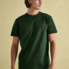 Denton Dark Green Heavyweight Jersey 100% Cotton Crew Neck T-Shirt