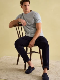 Denton Grey Lightweight Jersey 100% Cotton Crew Neck T-Shirt