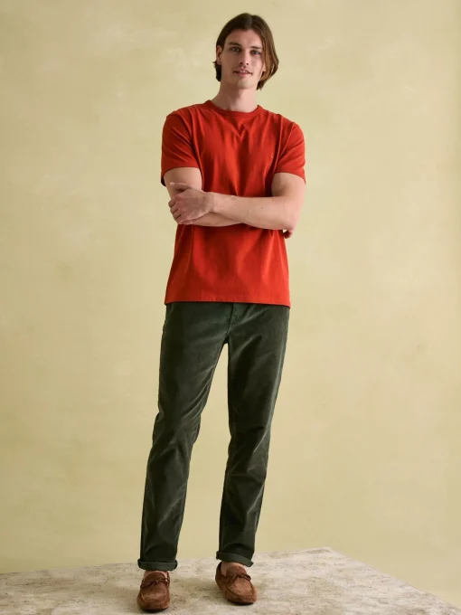 Denton Orange Heavyweight Jersey 100% Cotton Crew Neck T-Shirt