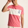 Denton Pink Colourblock Jersey Crew Neck T-Shirt