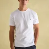 Denton White Lightweight Jersey 100% Cotton Crew Neck T-Shirt