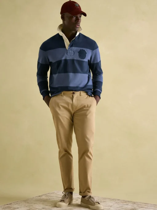 Edgeford Navy Embellished Cut And Sew Rugby Shirt