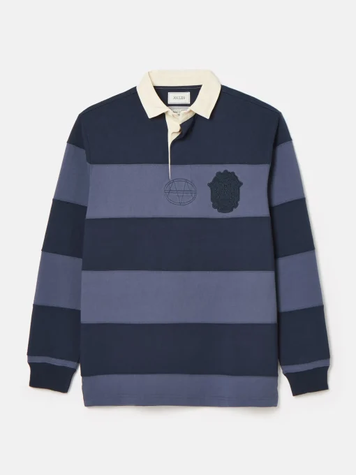 Edgeford Navy Embellished Cut And Sew Rugby Shirt