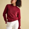 Edith Burgundy Frill Neck Jumper