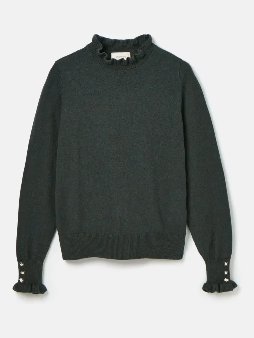 Edith Green Frill Neck Jumper