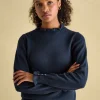 Edith Navy Frill Neck Jumper