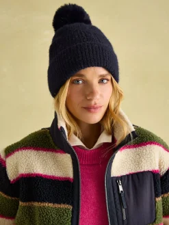 Effie Navy Knitted Bobble Hat