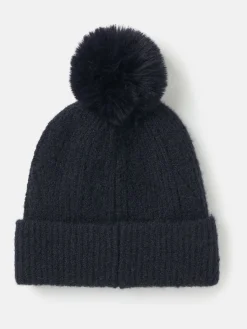 Effie Navy Knitted Bobble Hat
