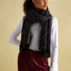 Elissa Black & Grey Double-Sided Jacquard Scarf