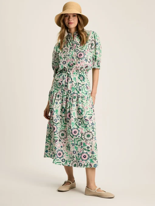 Elle Pink & Green Co-Ord Midi Skirt