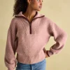 Elmore Pink Knitted Quarter Zip Jumper