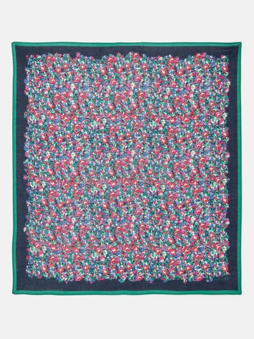 Elsie Multi Navy Printed Lightweight Square Scarf