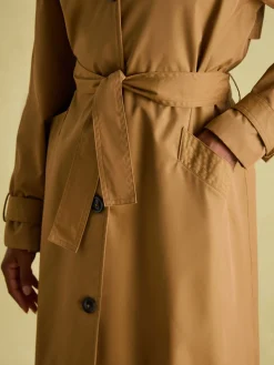 Epwell Brown Waterproof Belted Trench Coat