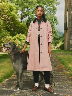 Epwell Pink Waterproof Belted Trench Coat