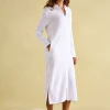 Erica White Button Through Cotton Shirt Dress