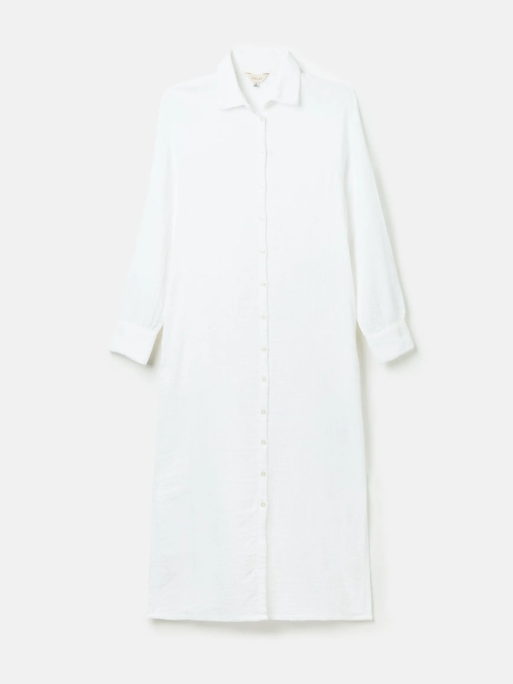 Erica White Button Through Cotton Shirt Dress