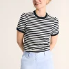 Erin Navy Blue Stripe Short Sleeve T-Shirt