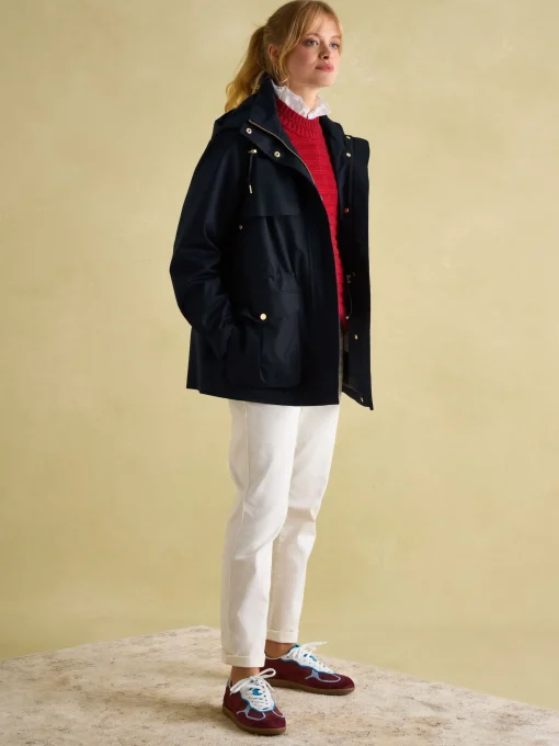 Fairford Navy Waterproof Raincoat with Hood