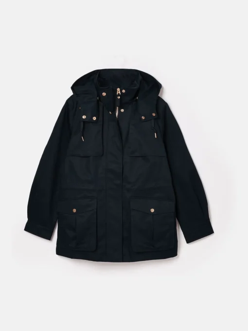 Fairford Navy Waterproof Raincoat with Hood