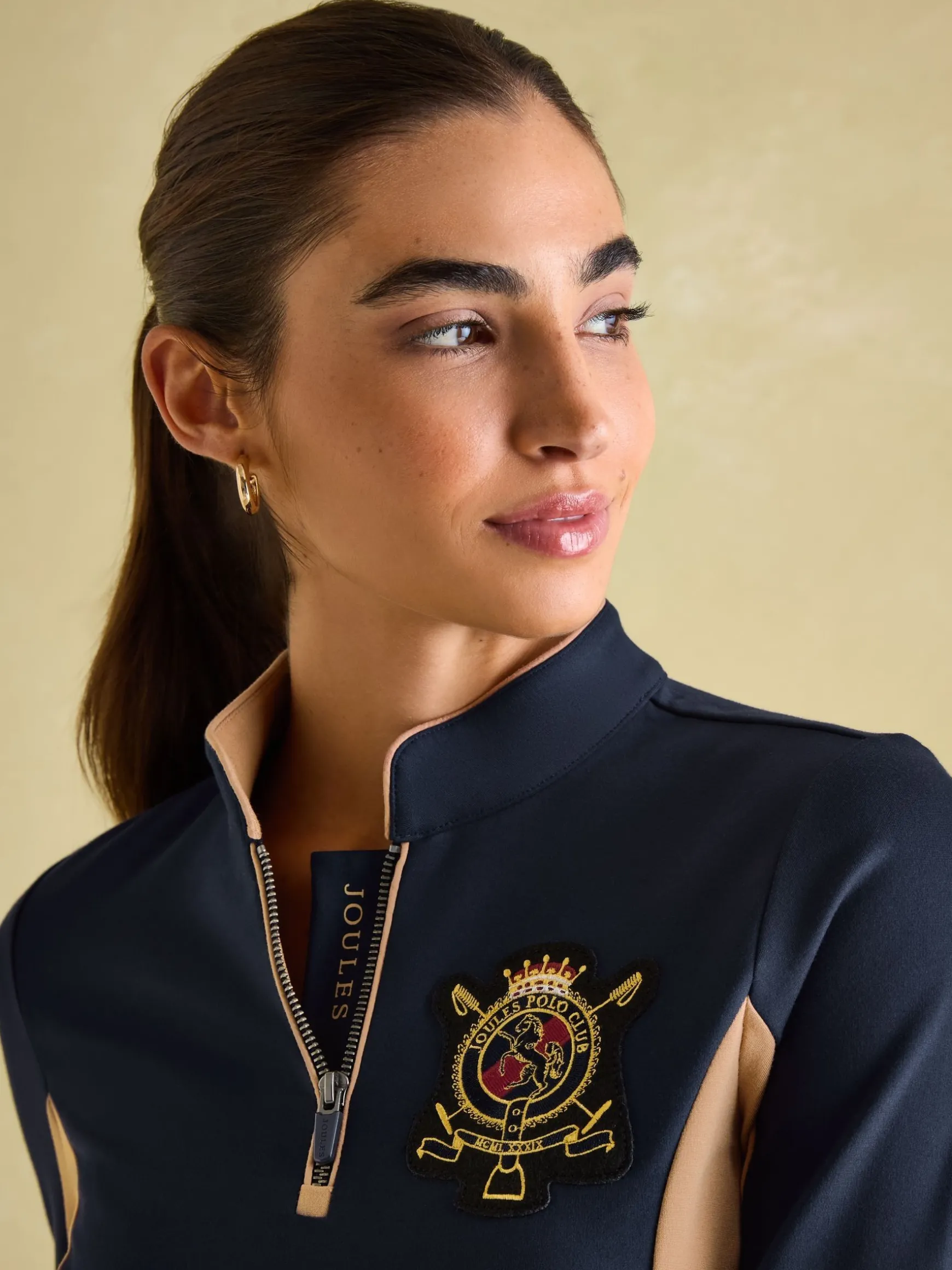 Faymere Navy Embellished Long Sleeve Top