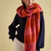 Fenella Orange/Pink Oversized Blanket Scarf