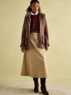 Fieldcoat Luxe Brown Fieldcoat Luxe 3-in-1 Brown Tweed Coat with Removable Quilted Gilet