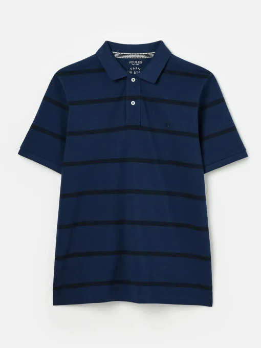 Filbert Blue Classic Fit Striped Polo Shirt