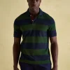 Filbert Green & Navy Striped Polo Shirt