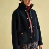 Fleur Navy Fleece Jacket
