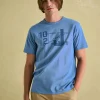 Flynn Blue Jersey Crew Neck T-Shirt