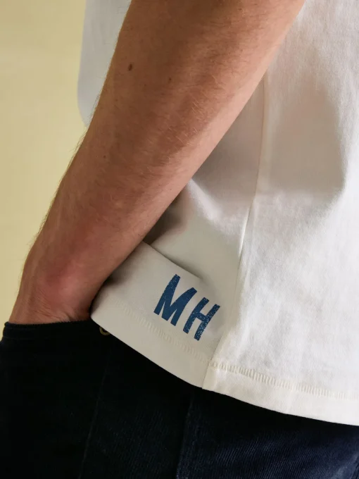 Flynn Cream Jersey Crew Neck T-Shirt