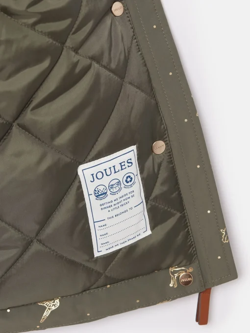 Girls' Alix Khaki Green Printed Waterproof Parka Coat