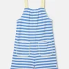 Girls' By The Sea Blue Striped Towelling Playsuit