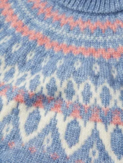 Girls' Charlotte Blue & Pink Fair Isle Jumper Dress