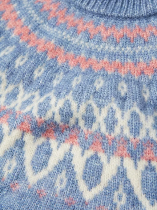 Girls' Charlotte Blue & Pink Fair Isle Jumper Dress