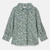 Girls' Liliana Blue Ditsy Pop Over Blouse