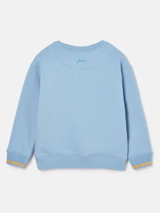 Girls' Mackenzie Blue Pegasus Embroidered Artwork Crew Neck Sweatshirt