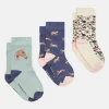 Girls' Neat Feet Blue 3 Pack Socks